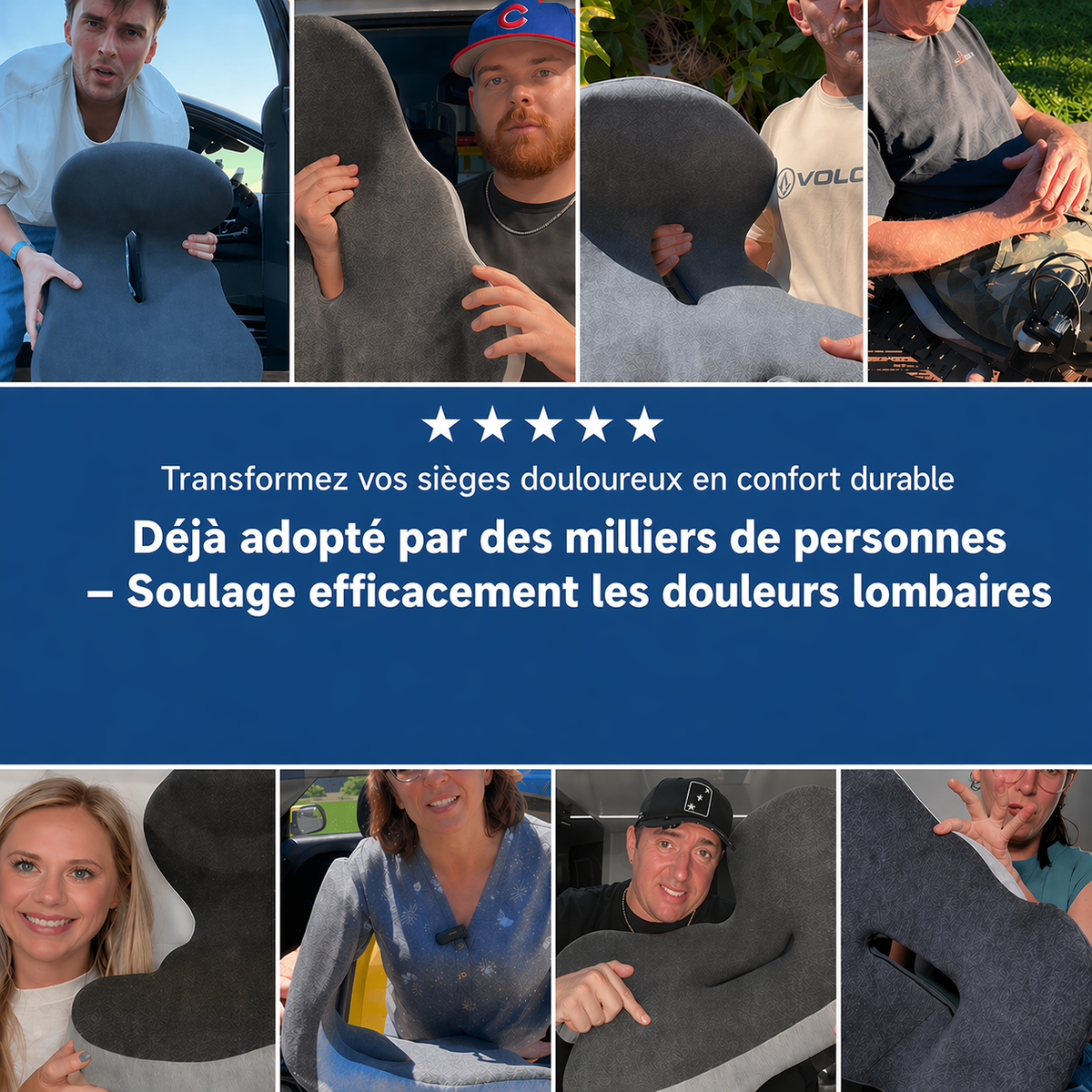 Coussin orthopédique anti-douleur lombaire
